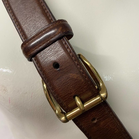 Cole Hahn Belt Leather w/ Gold Buckle Vintage Made in USA A2163 Size 38/95 - Picture 4 of 9